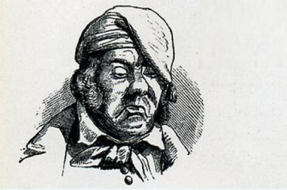 Der deutsche Michel mit Schlafmütze, Originalkarikatur aus dem Eulenspiegel